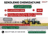 Szkolenie skierowane do rolników w zakresie stosowania środków ochrony roślin (szkolenia chemizacyjne)